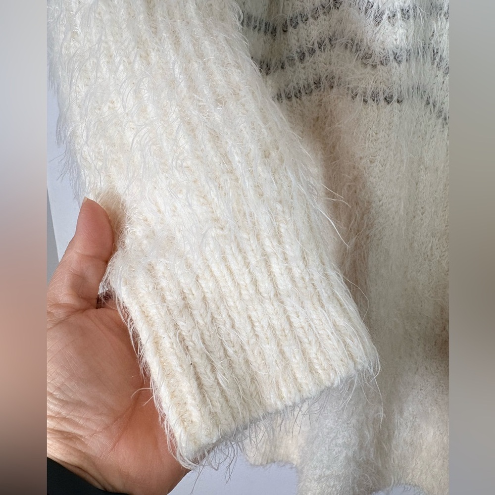 Anthropologie Sleeping on Snow Wool Alpaca Blend Shelby Eyelash Sweater Dress M - Picture 4 of 12